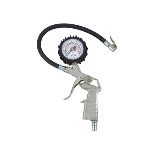 Pro Motorcycle TYRE INFLATOR &amp; PRESSURE GAUGE 0/220 psi Inflating Flexible Hose