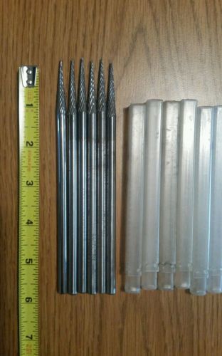 Carbide burr 1/4&#034; shank, (6) pcs.