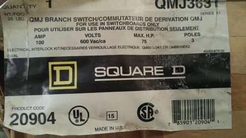 Square D QMJ363H SWITCH, FUSIBLE QMJ 600V 100A 3P