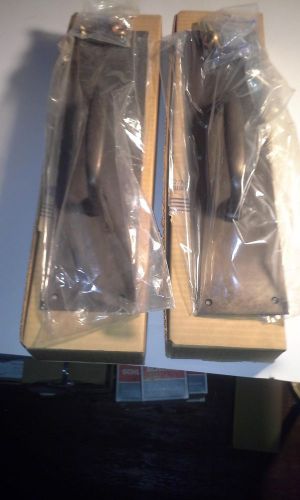 Brookline 51A Door pull &amp; plate, 3 1/2 x 14,  Oxidized Satin Bronze (Lot of 2)