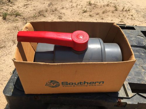 6&#034; inch sch 40 pvc socket ball valve - gray - slip for sale