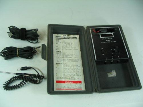 Electo-therm digital thermometer sh-66 in case w/ three probes working tested for sale