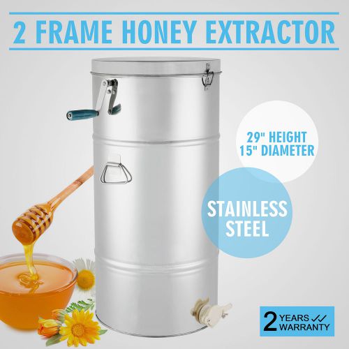 Two 2 frame  honey extractor stainless steel large mental drum tank high grade for sale
