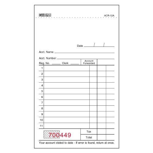 Daymark acr-12a carbon guest check salesbook  2 part  white  5-3/4&#034; length x 3-1 for sale