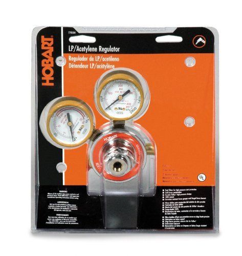 Hobart 770504 cga-510 medium duty acetylene regulator and gauges for sale