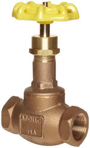 Apollo 120T Series Bronze Globe Valve  Class 125  Inline  Threaded Bonnet  PTFE