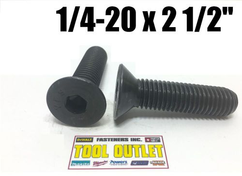 (Qty 1000) 1/4-20 x 2 1/2&#034;  Flat Head Cap Screw Black Oxide Thread Socket