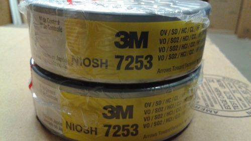 3M 7253 OV/ACID GAS CARTRIDGE 2 NEW SEALED FILTERS