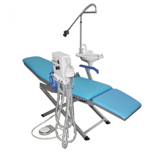 Dental portable chair+led light lamp+triplex syringe+suction+turbine unit 4 hole for sale