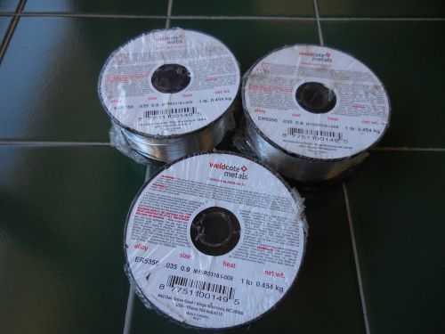 3 NEW WELDCOTE ER5356 ALUMINUM WELDING WIRE 1 LB. SPOOLS