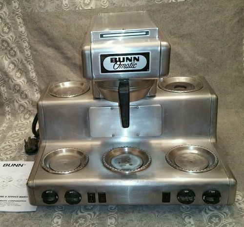Commercial BUNN 5 burner stainless RT automatic COFFEE maker Brewer refurb EUC