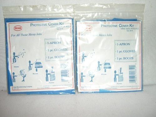 (2) BOSS 3-PIECE PROTECTIVE COVER KITS ~~  APRON / GLOVES &amp; BOOTS ~ ONE SIZE