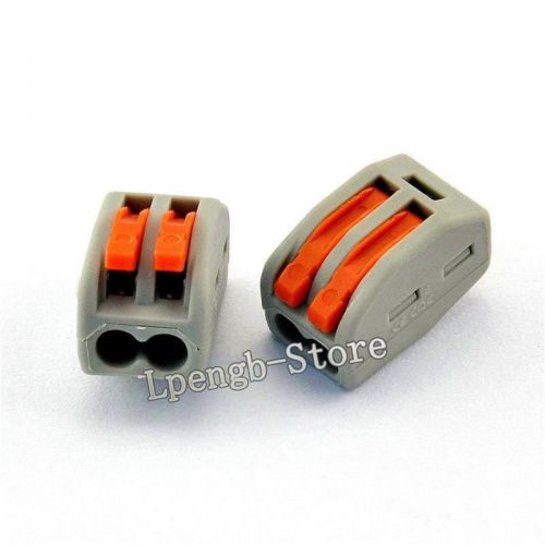 10pcs wago pct-212 spring lever push fit reuseable cable 2 wires connector 32a for sale