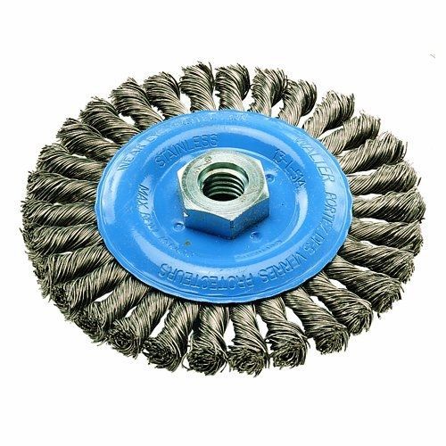 Walter 13L454 Knot Twisted Wire Wheel Brush, Threaded Hole, Carbon Steel, 4-1/2&#034;