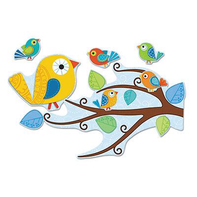 Boho Birds Bulletin Board Set, 81 Pieces/Kit, Sold as 1 Set