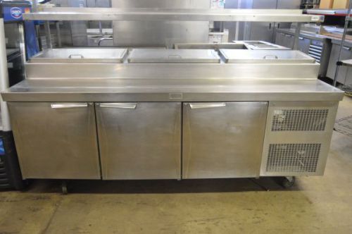 Randell 92&#034; Stainless Steel Three (3) Door Pizza Prep Table