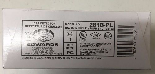 NEW EDWARDS EST 281B-PL - HEAT DETECTOR W/ ROR AND FIXED TEMP