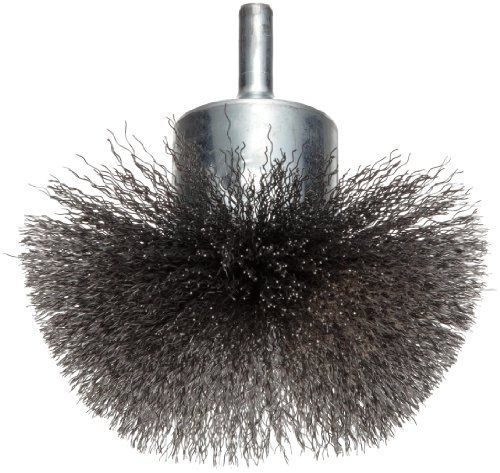 Weiler Circular Flared Wire End Brush, Round Shank, Steel, Crimped Wire, 3&#034;