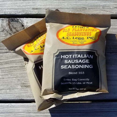 AC LEGG&#039;S OLD PLANTATION HOT ITALIAN SAUSAGE SEASONING BLEND #103, 2 PACKS