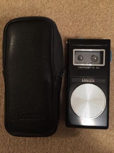 Lanier MS-60 Microsette Microcassette 60 Dictation Recorder &amp; Cover