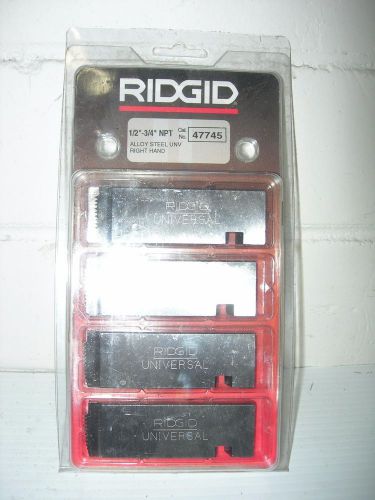 Ridgid 47745 1/2&#034; to 3/4&#034; NPT Universal Pipe Threading Dies Chasers 300 1822 500