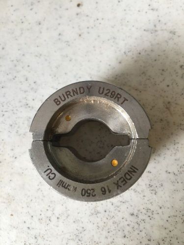 Burndy u29rt index 16 yellow 250 mcm copper hydraulic u style compression die for sale