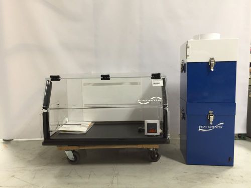 Flow sciences fs3615bkdva fume hood with flow sciences fs 400 blower for sale