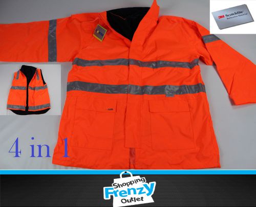 New frontier 4 in 1 jacket 3m schotchlite size 5xl tape hi vis viz safety 64,b for sale