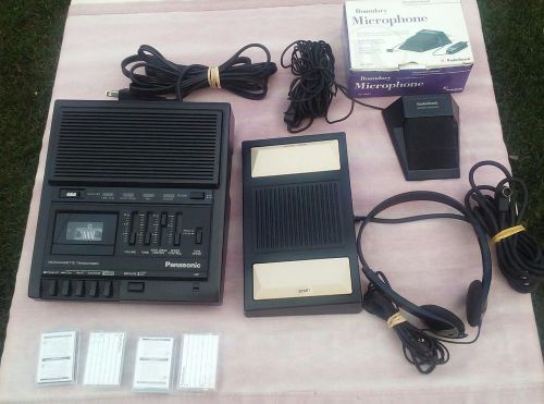 Panasonic RR-930 MicroCassette Transcriber Foot Peddle Headphones &amp; External Mic