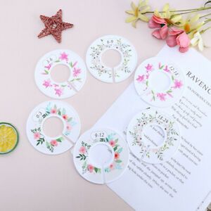 6Pcs Flower Round Child Clothes Size Dividers Plastic Ring Size Label Suppli M!