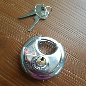 70mm Stainless Steel Public Storage Heavy Duty Padlock Disc Lock w/2 keys