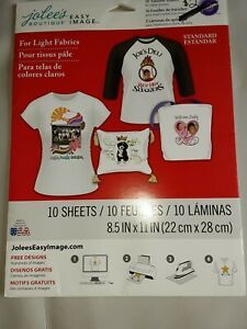 Jolees Jolee&#039;s Easy Image Transfer Sheets 8.5&#034;X11&#034; 10/Pkg-For Light Fabrics