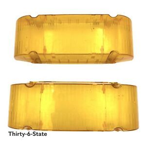 Pair of Used Amber Endcaps for a Whelen EDGE 9M Lightbar Endcap