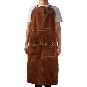 Welding Apron Cowhide Leather Welder Workwear Heat Insulation Clothing 41“x 23&#034;