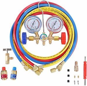 YSTOOL 3 Way AC Manifold Diagnostic Gauge Refrigerant Charging Set for Air HVAC