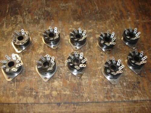 LOT OF 10 NOS AMPHENOL 8 PIN OCTAL TUBE SOCKETS