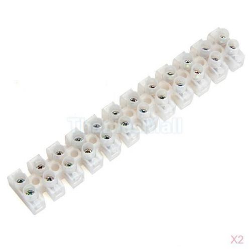 2x 10pcs 10a 380v wire connector 12-position barrier terminal block hi-q for sale