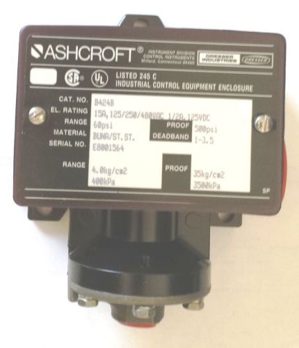 Ashcroft b424b-4kg 120-480v 4kg 1n.o. 1n.c. pressure  switch for sale