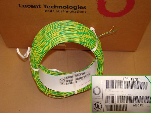 Lucent dt 2 conductor-24 awg cross connect wire yellow/green 1000ft for sale