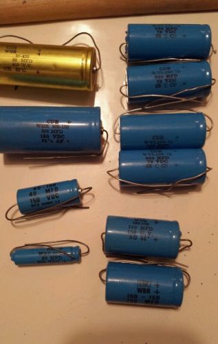 Lot cde 75v 150v 450v 40 80 150 500 160 mfd axial electrolytic capacitor for sale