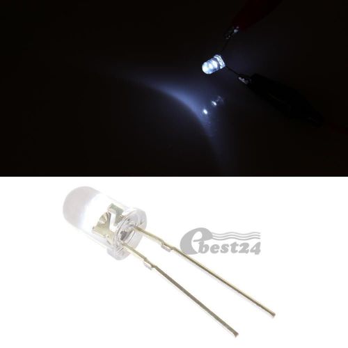 1000 X 5mm Round Bright White LED Light 15°Angle 11000-13000MCD