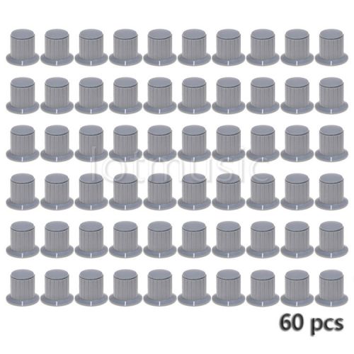 60pcs plastic grey top screw tighten control knob 16mmdx16mmh for 4mm shaft for sale