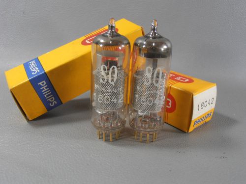 2 x PHILIPS SQ 18042 = 6086 Vintage Vacuum Pentode Tubes // NEW!!