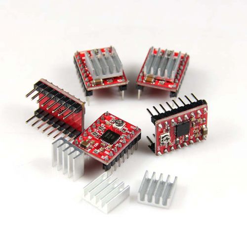 5pcs A4988 RAMPS Pololu StepStick stepper motor driver &amp; heatsink Sanguinololu