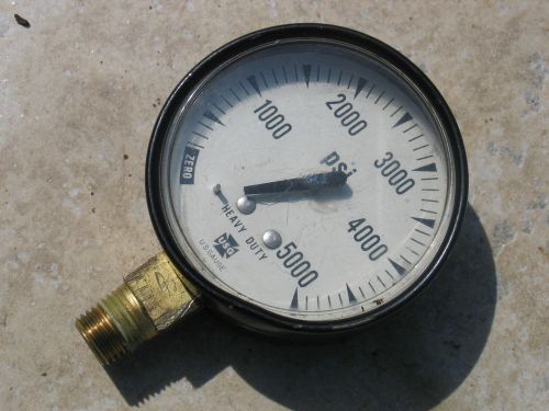 Ametek usg 0-5000 heavy duty psi gauge steampunk precision air measurement for sale