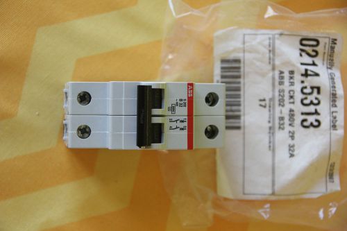 Abb miniature circuit breaker 2 pole s202 - b32, bkr ckt 480v 2p 32a, new for sale