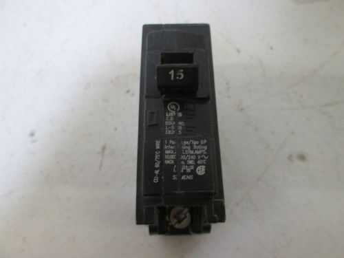 SIEMENS QP115 CIRCUIT BREAKER *USED*