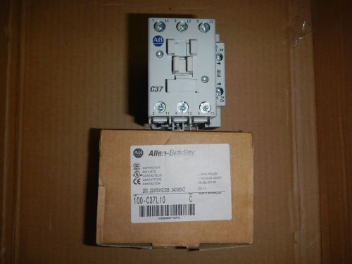 Allen Bradley 100-C37L10 Contactor 3 Pole, 1 Aux Cont. 200-240V Coil100-C37*00