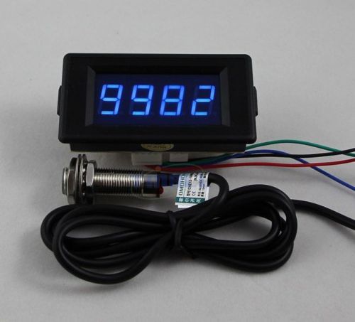 DC 12V 24V 4 Digital Blue LED Counter Meter Up Down+Hall Proximity Switch Sensor