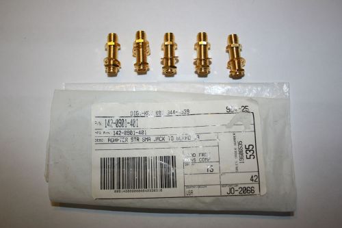 Qty 5: Emerson Connectivity SMA, Bulkhead, Jack-to-Jack, 142-0901-401, DC-18GHz